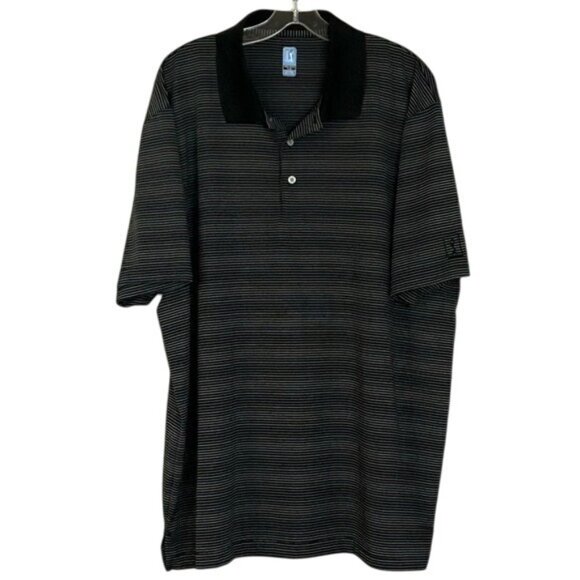 PGA Tour Polo Short Sleeve XXL  Black Pinstripe Golf Shirt - Picture 10 of 12